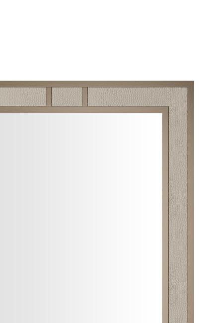 Grafito Leather and Wood Mirror